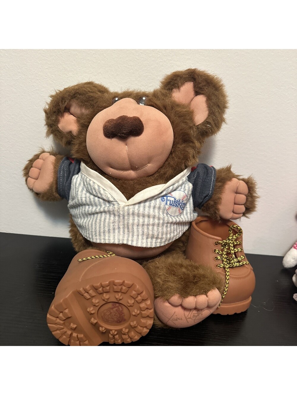 Furskins Teddy Bear Cabbage Patch Kids Baseball Coleco Plush with Signature 15